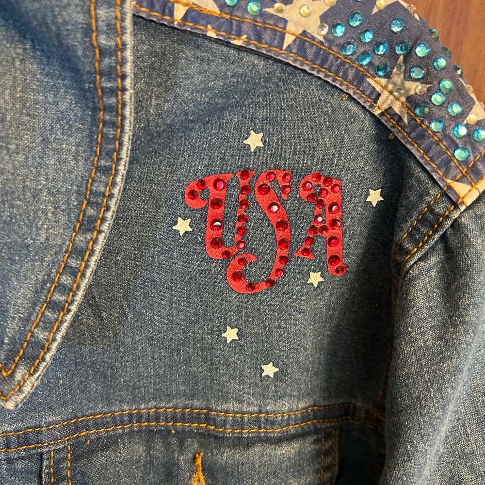 Vtg Bradford Exchange Patriotic Denim Jacket Size Medium - Picture 8 of 12